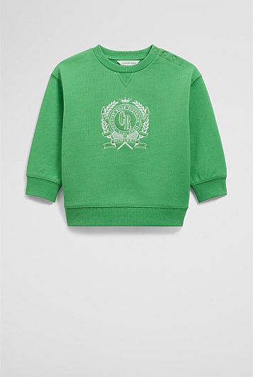 Organically Grown Cotton Varsity Boucle Oversized Sweat