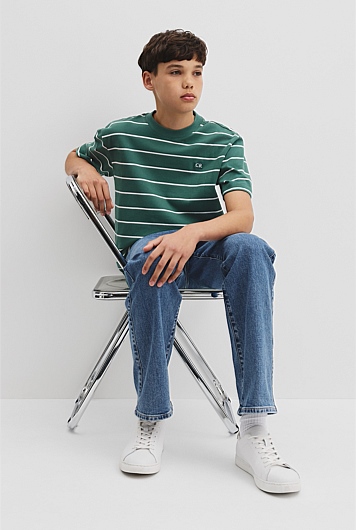 Teen Australian Cotton Relaxed Stripe T-Shirt