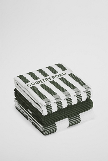 CR Stripe Verified Australian Cotton Tea Towel Pack of 3