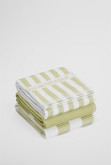 CR Stripe Verified Australian Cotton Tea Towel Pack of 3