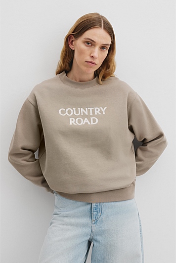 Australian Good Earth Cotton Monogram Sweat