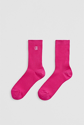 Australian Cotton Blend CR Ribbed Three Quarter Crew Sock