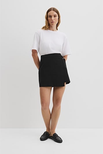 Organically Grown Cotton Wrap Mini Skirt