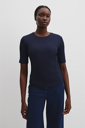 Short Sleeve Rib T-Shirt