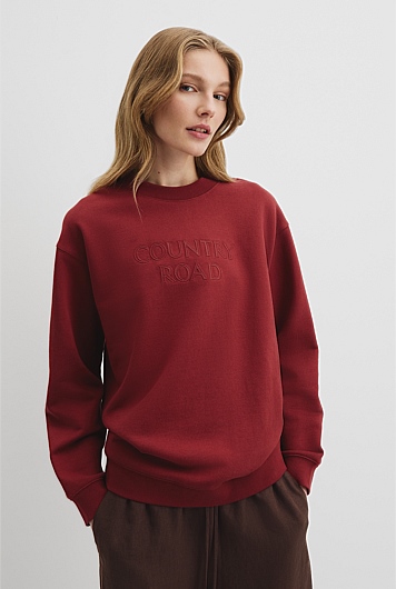 Australian Good Earth Cotton Monogram Sweat