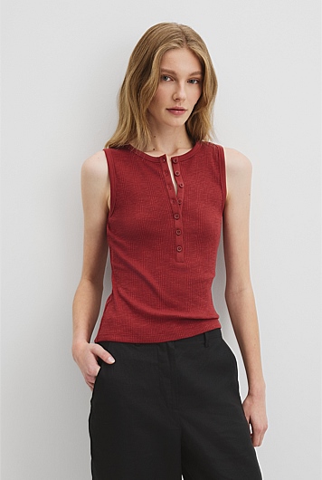Button Henley Tank