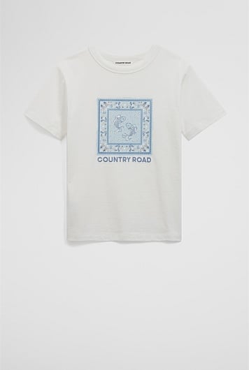 Organically Grown Cotton Paisley Print Oversized T-Shirt