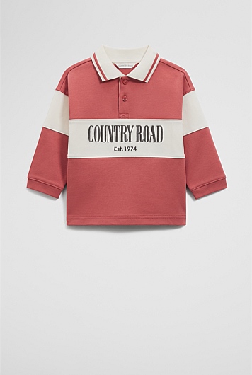 Organically Grown Cotton Logo Rugby T-Shirt