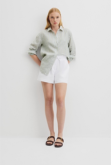 Organically Grown Linen Stripe Shirt