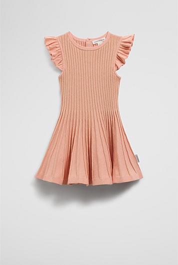 Organically Grown Cotton Blend Metallic Knit Dress