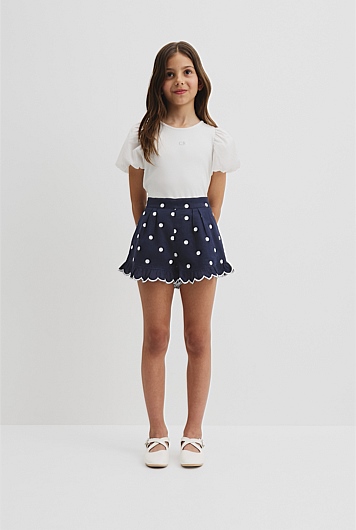 Spot Scalloped Short