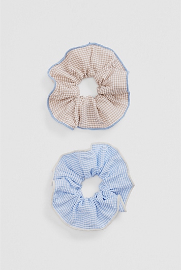 Gingham Scunchie Pack of 2