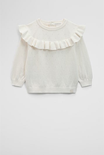 Frill Neck Knit Pullover