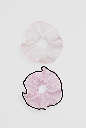 Gingham Scunchie Pack of 2