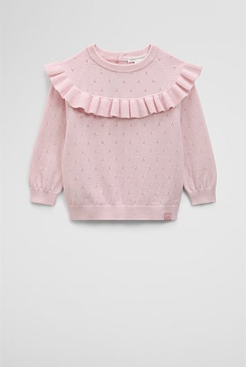 Frill Neck Knit Pullover