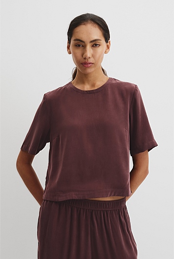 Short Sleeve Cupro Woven T-Shirt