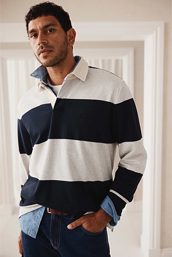 Australian Cotton Stripe Rugby Polo