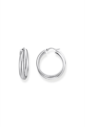 Intertwined Hoop Earrings In Silver