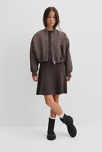 Teen Gathered Bomber Jacket
