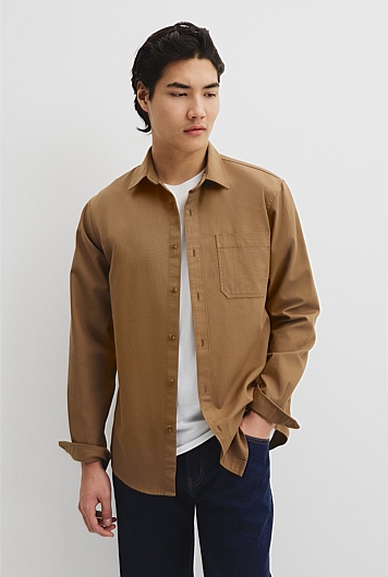Regular Fit Cotton Waffle Shirt