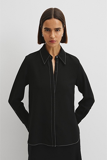 Button Through Crepe Shirt