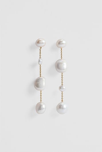 Lila Freshwater Pearl Long Drop Earring