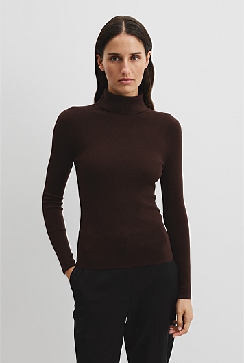 Wool Silk Roll Neck