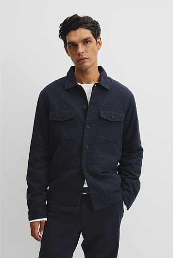 Quilted Houndstooth Overshirt