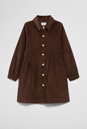 Organically Grown Cotton Cord Button Through Dress