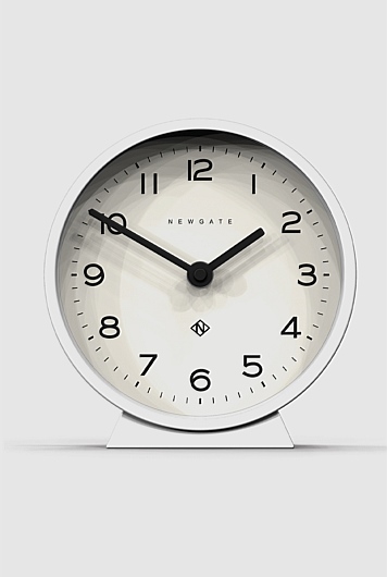 M Mantel Clock - Pebble White