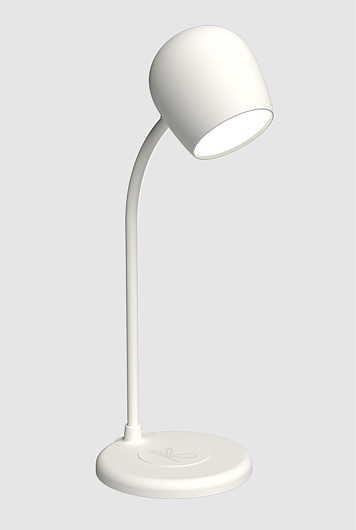 Ellie Smart Lamp With Bluetooth Speaker & Qi Wireless Charger - White
