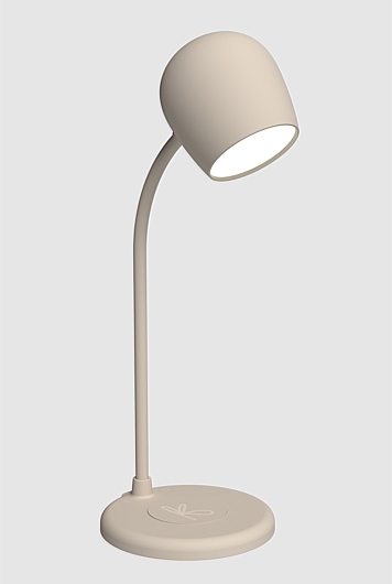 Ellie Smart Lamp With Bluetooth Speaker & Qi Wireless Charger - Ivory Sand