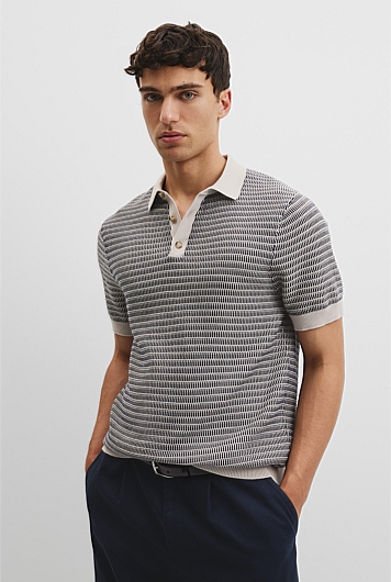 Australian Cotton Textured Knit Polo