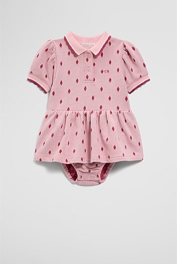 Australian Cotton Short Sleeve Jacquard Romper Dress