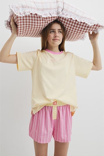 Teen Australian Cotton Short Sleeve Stripe Sleep Set