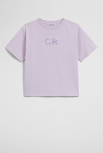 Organically Grown Cotton Short Sleeve Sequin Logo T-Shirt