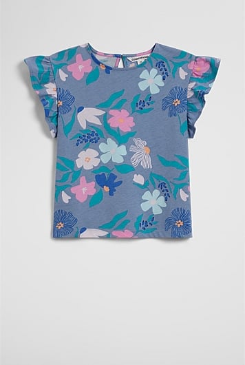 Australian Cotton Short Sleeve Yardage Print T-Shirt