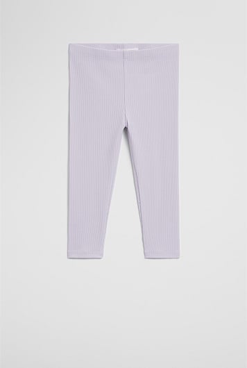 Organically Grown Cotton Blend Solid Rib Legging