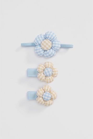 Gingham Flower Pack of 3