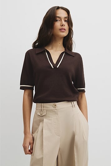 Cashmere Blend Short Sleeve Knit