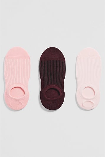 Australian Cotton Rib No-Show Sock Pack of 3