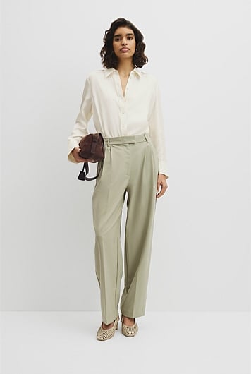 Wool Blend Tailored Pant