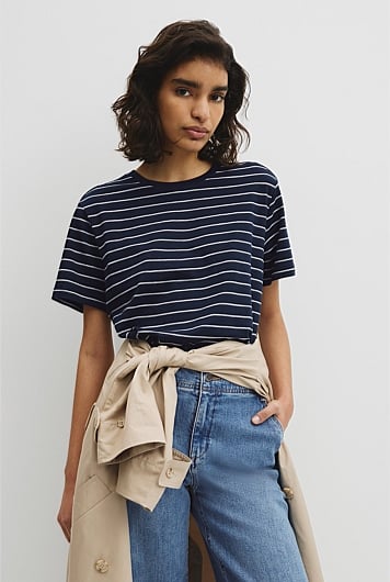 Stripe Textured Slub T-Shirt
