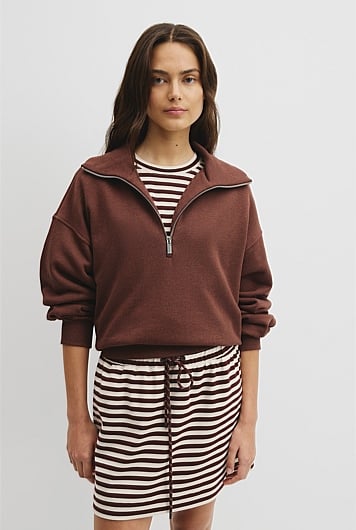 Australian Cotton Funnel Neck Sweat