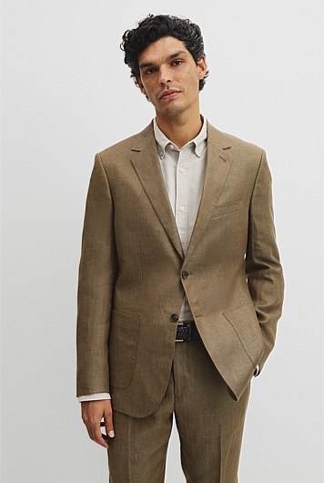 Regular Fit Linen Jacket