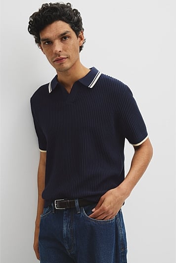 Australian Good Earth Cotton Tapered Trophy Polo
