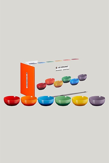 Stoneware Rainbow Set Of 6 Coupe Cereal Bowls 16cm