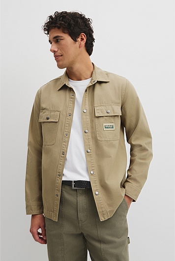 Garment Dyed Workwear Canvas Overshirt