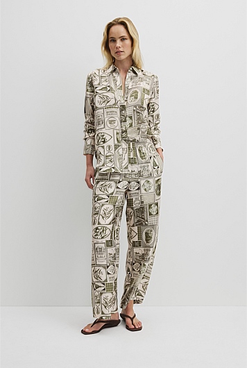 Print Washable Silk Pant