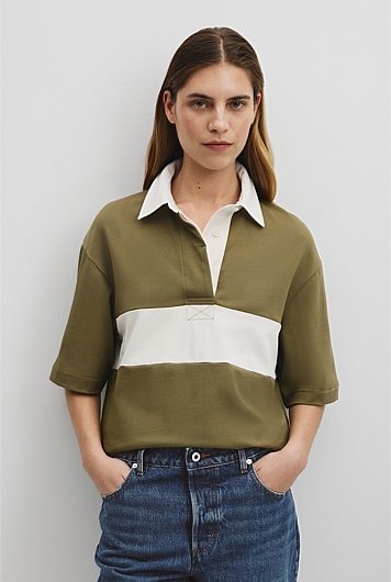 Australian Cotton Short Sleeve Workwear Block Rugby Polo